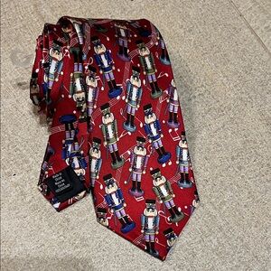 Red Nutcracker Patterned Tie